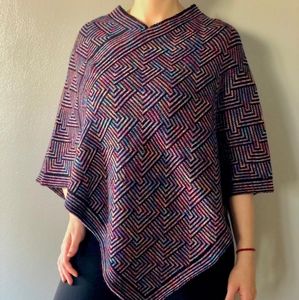V-neck poncho
